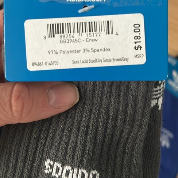 Bundle 2 Packs of Adidas Crew Socks Size Womens 10-13, Mens Size 8-12 - Picture 6 of 7